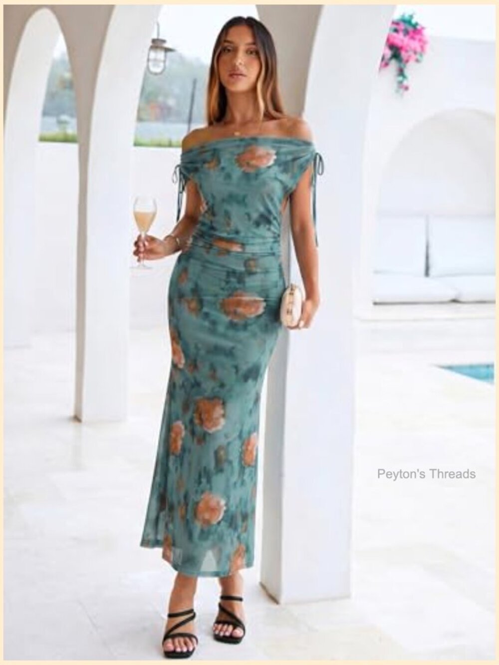 Sleeveless Bodycon Maxi Dress with Cowl Neck - Picture 2 of 6